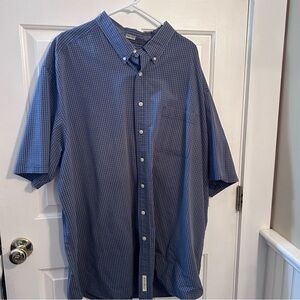 Eddie Bauer Navy Checkered Button Down Shirt